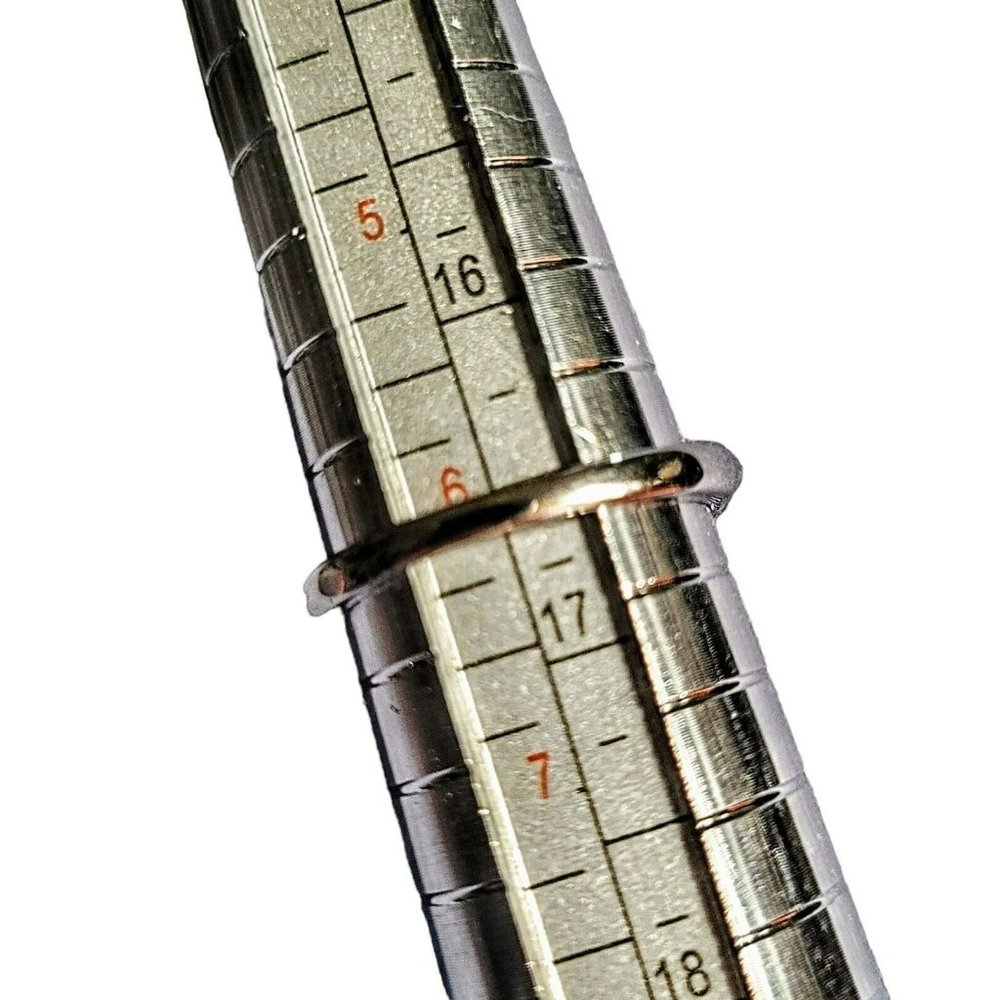 Women's Teen Size 6 Silver Tone Clear Stone Ring Cut Out Boho Casual Dressy - Picture 4 of 5